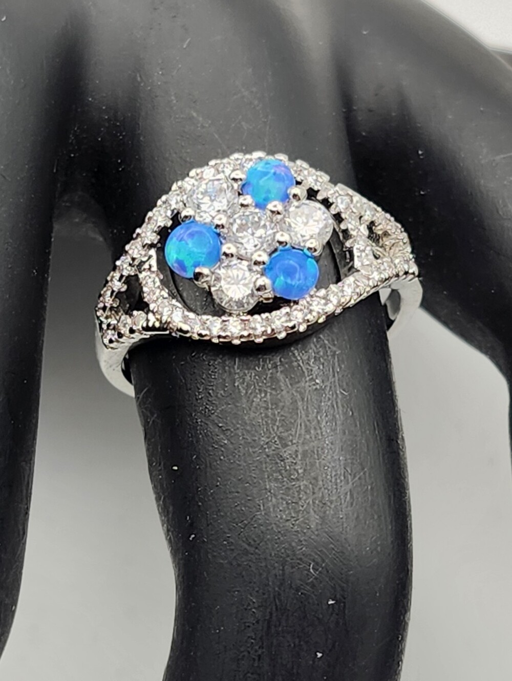 925 Silver Semi-precious Stone Ring, Size 7